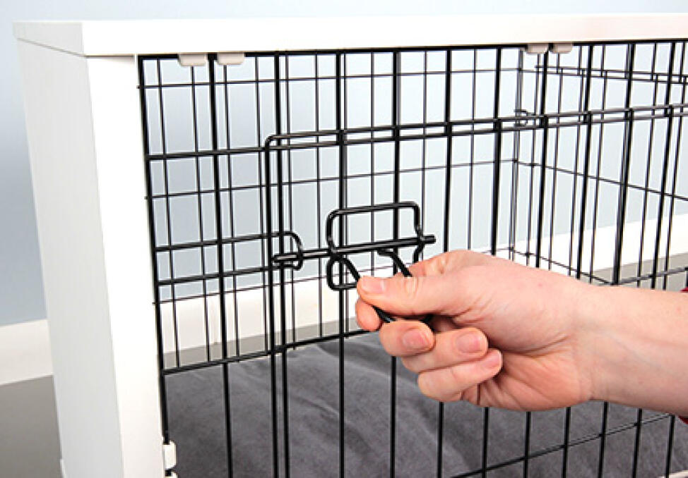 Une cage de chien Fido verrouillée