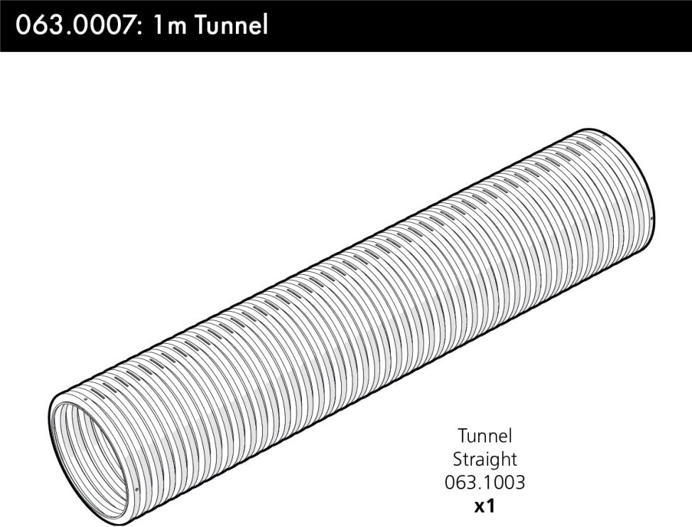 Un diagramme d'un tunnel droit de 1m