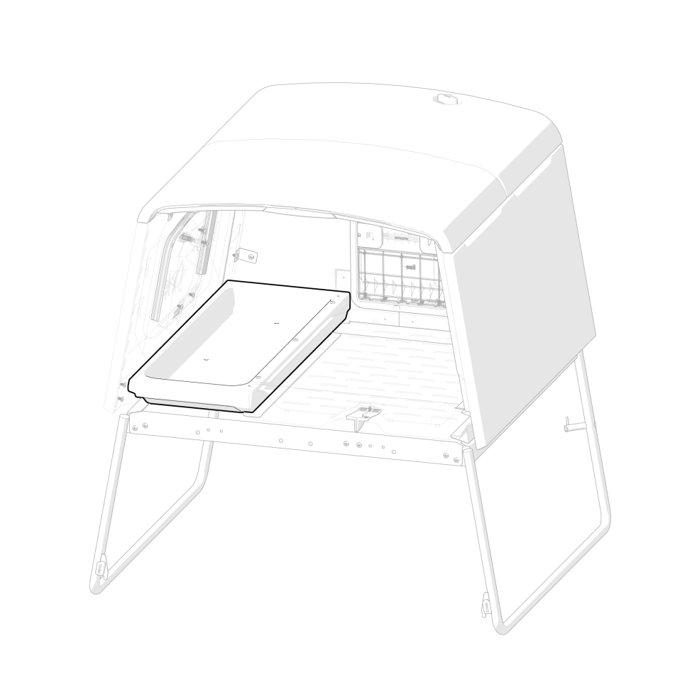 Vassoio di nidificazione in posizione