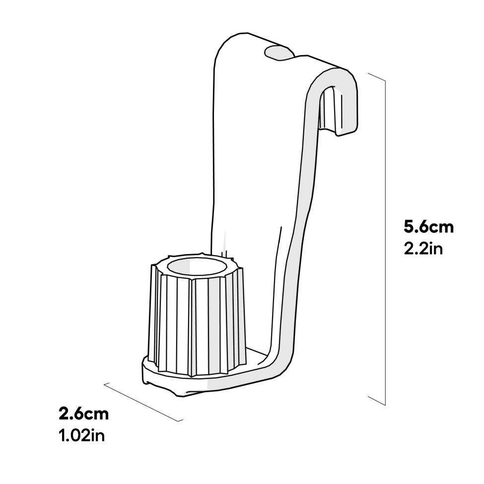 SKU22227 2 Hook On Tube Bung dimensions