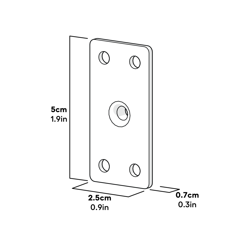 Autodoor Bracket Threaded - Pack Of 4 Dimensions