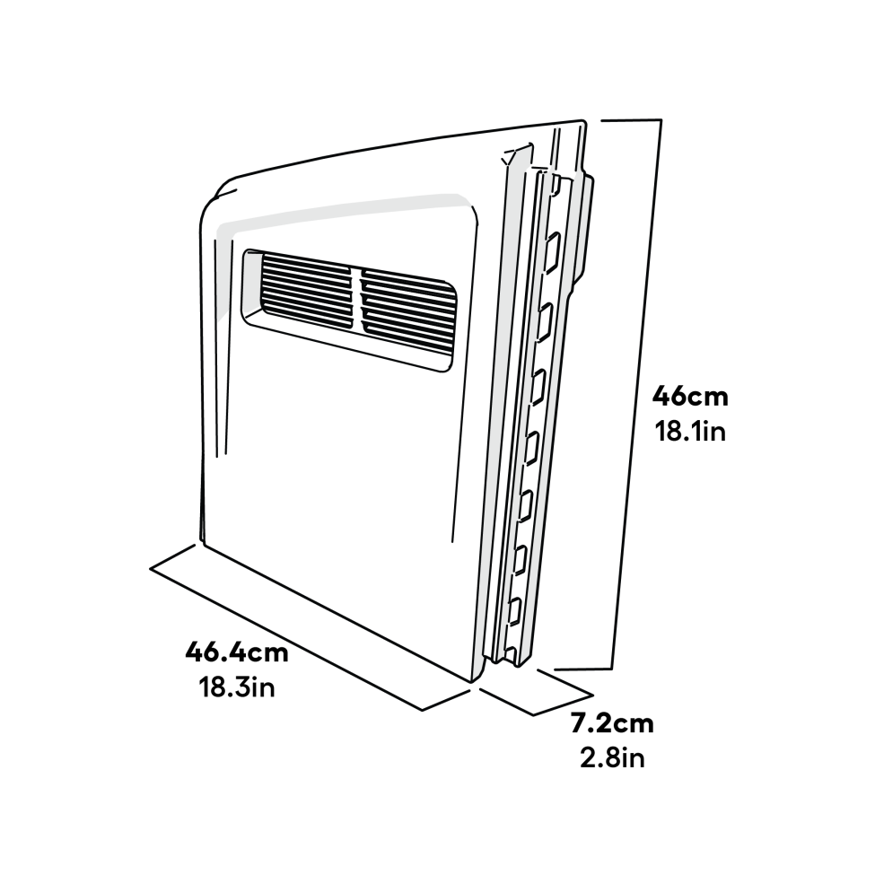 Bagpanelets venstre monteringsdimensioner (114.0036)