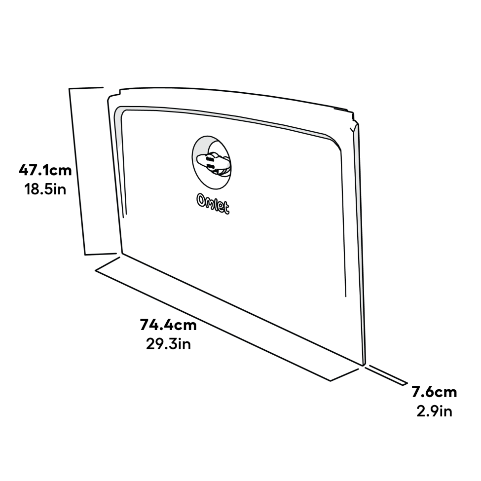 Abmessungen der mittleren rückwandmontage (114.0038)