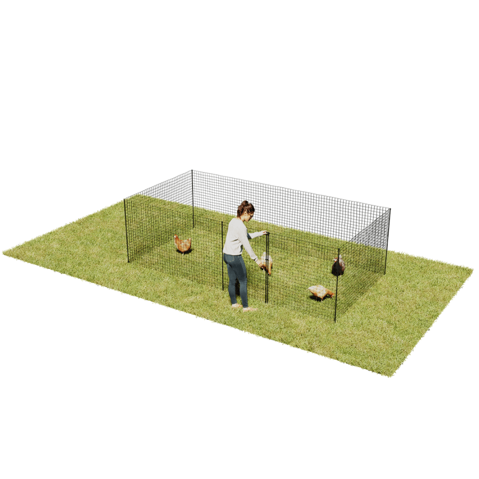 Omlet clôture pour poulets mk2 - 12 mètres - y compris porte, poteaux et haubans