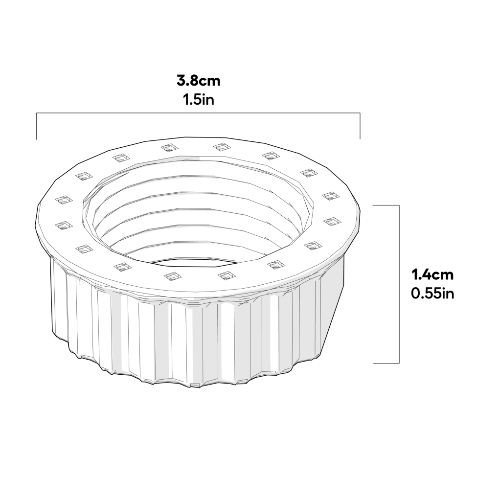 Chicken Waterer 5 Gallon Drain Nut dimensions