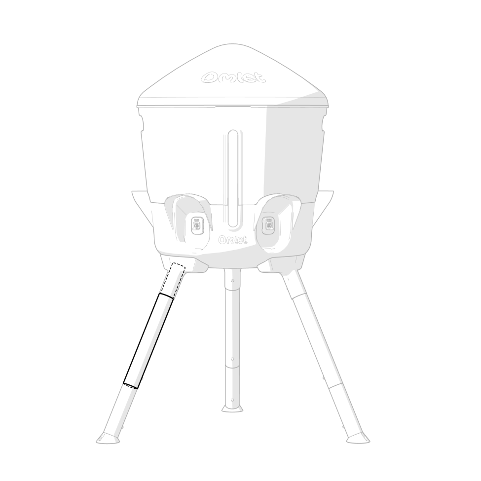 Chicken Waterer 5 Gallon Extension Leg Pack - A attached to large chicken waterer