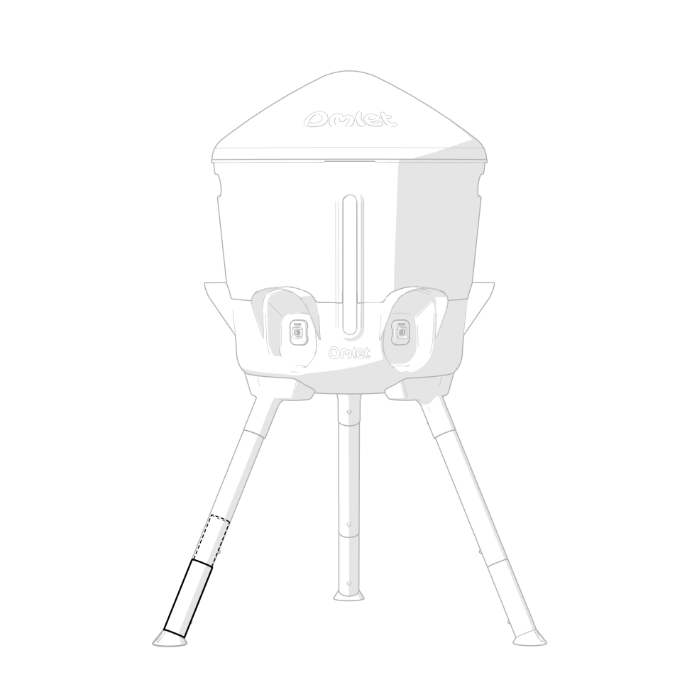 Chicken Waterer 5 Gallon Extension Leg Pack - B attached to large chicken waterer