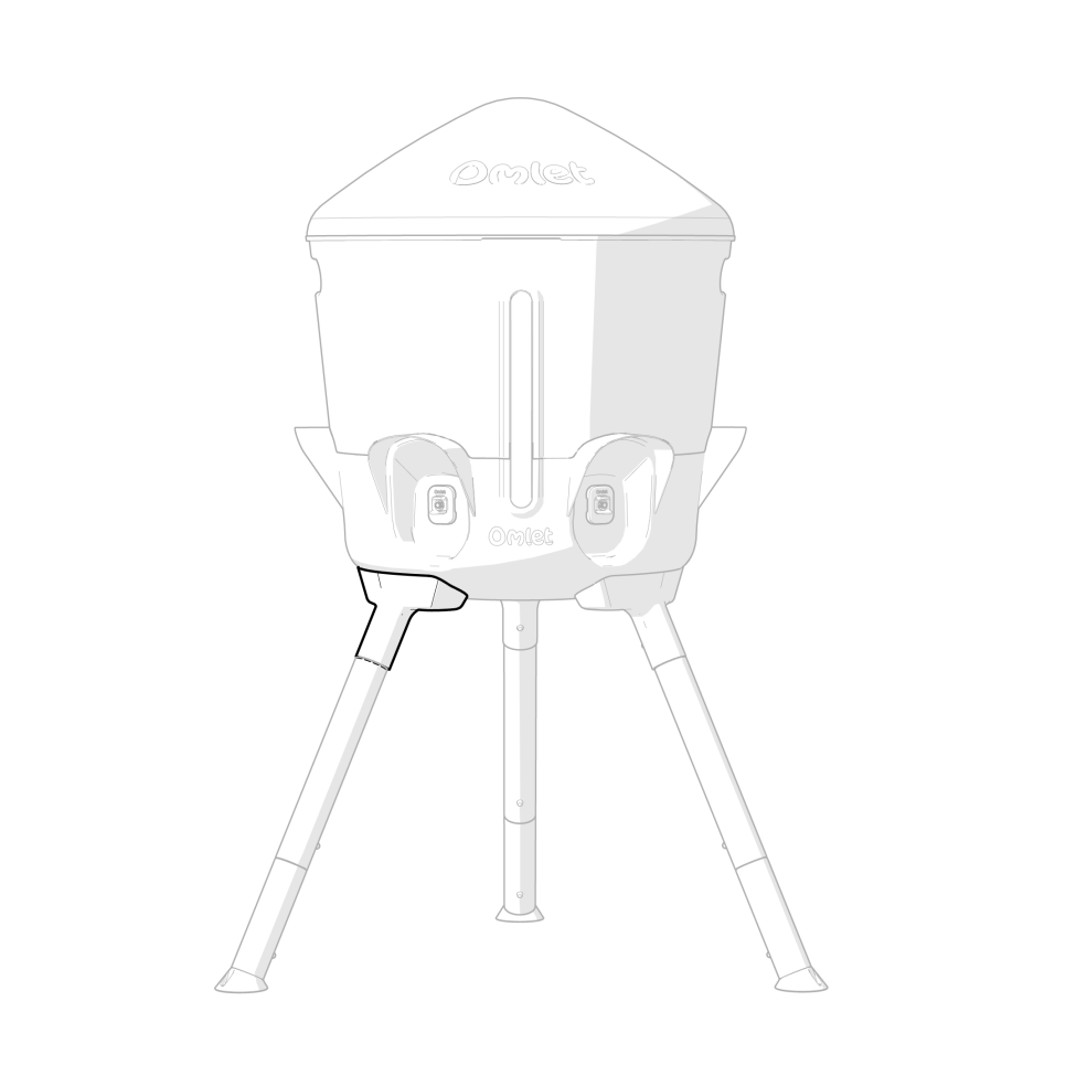 Chicken Waterer 5 Gallon Extension Leg Pack - Leg Mount attached to the large chicken waterer