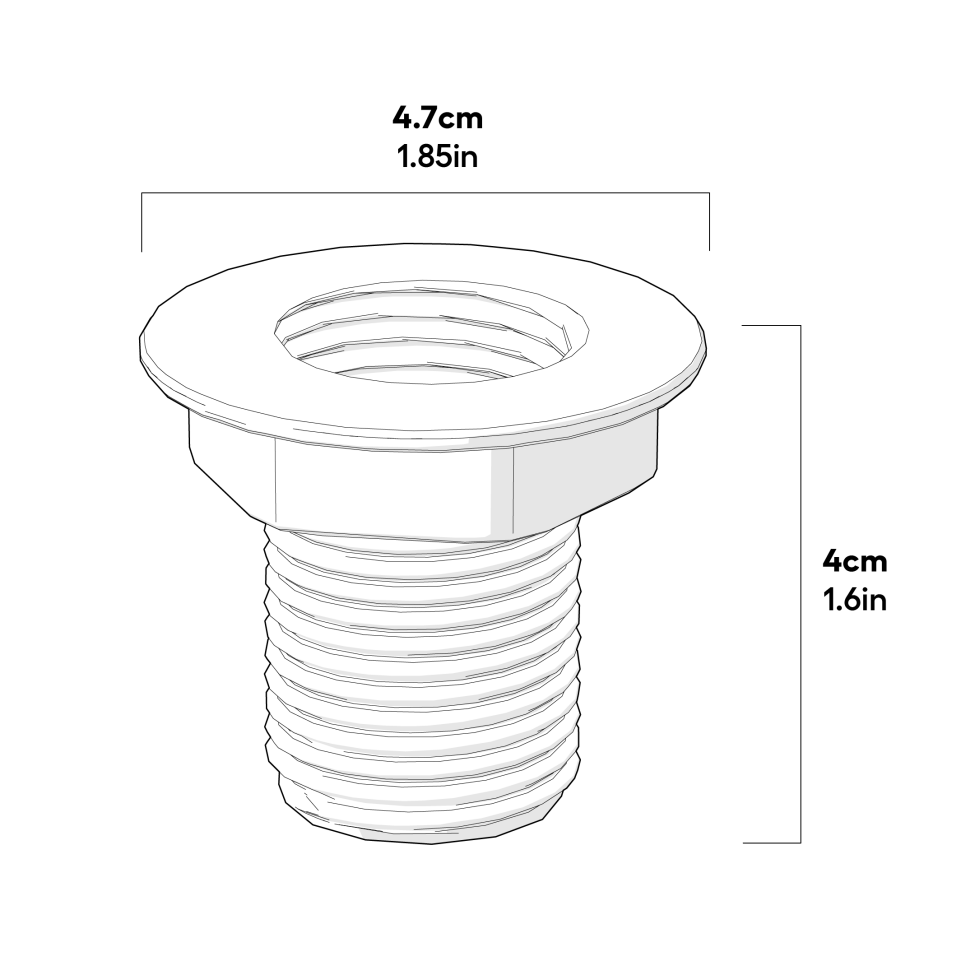 Chicken Waterer 5 Gallon Master Drain dimensions