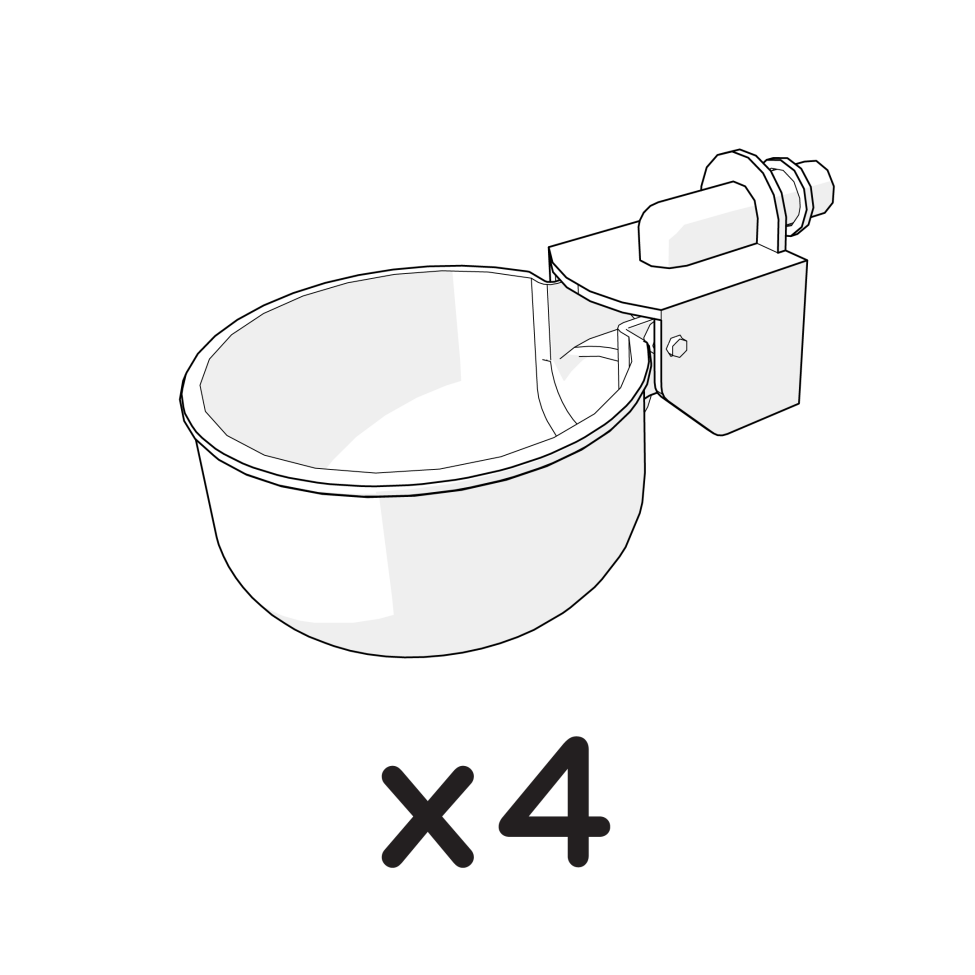 Chicken Waterer Autofill Cups - Pack of 4