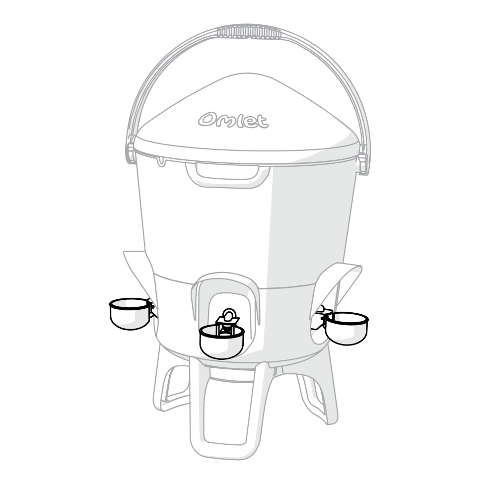 Chicken waterer autofill cups on the chicken  waterer