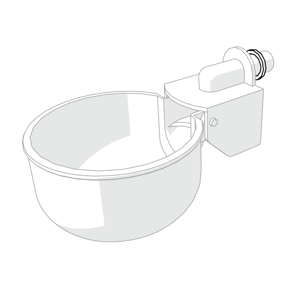 Chicken waterer cup and nipple seals on cups