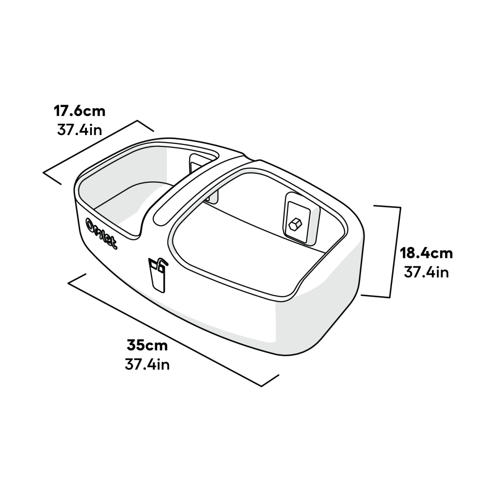Cube mk2 drinker assembly - purple dimensions (064.0033)