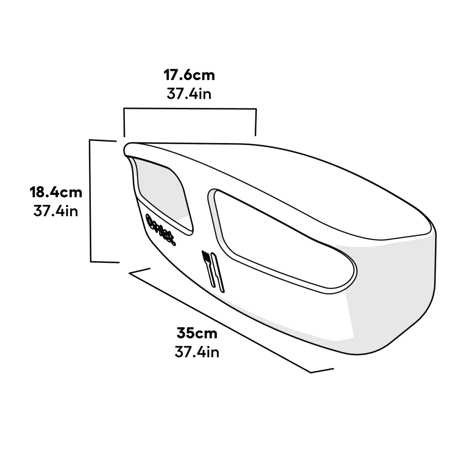 Cube mk2-indføringsenhed - grønne dimensioner (064.0032)
