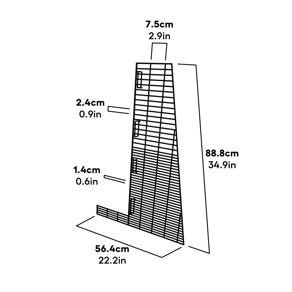 Cube mk2 run panel front half 14mm dimensions (064.1270)