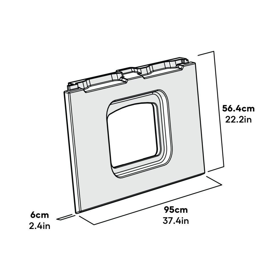 Cube Mk2 Side Panel Left - Green Dimensions (064.1001)