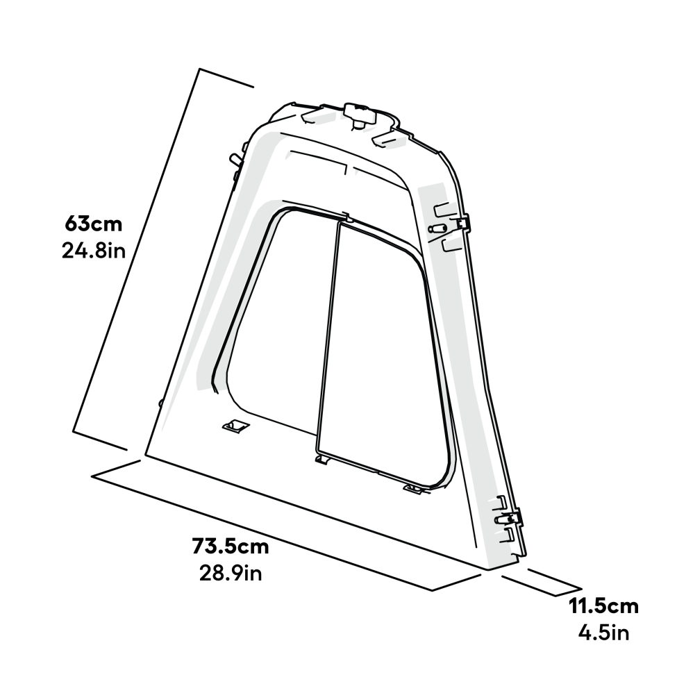 Eglu Go front face assembly purple dimensions (005.0036.0004)