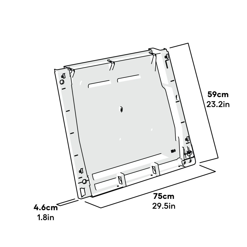 Eglu Go side panel inner left assembly dimensions (005.0069)