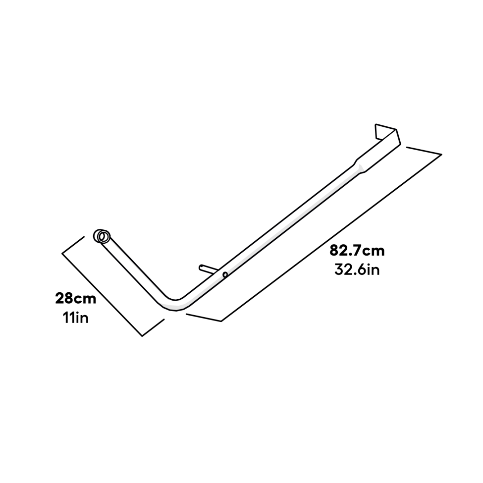 Eglu Go mått på uppfällbar spakarm lh assy (017.0042)