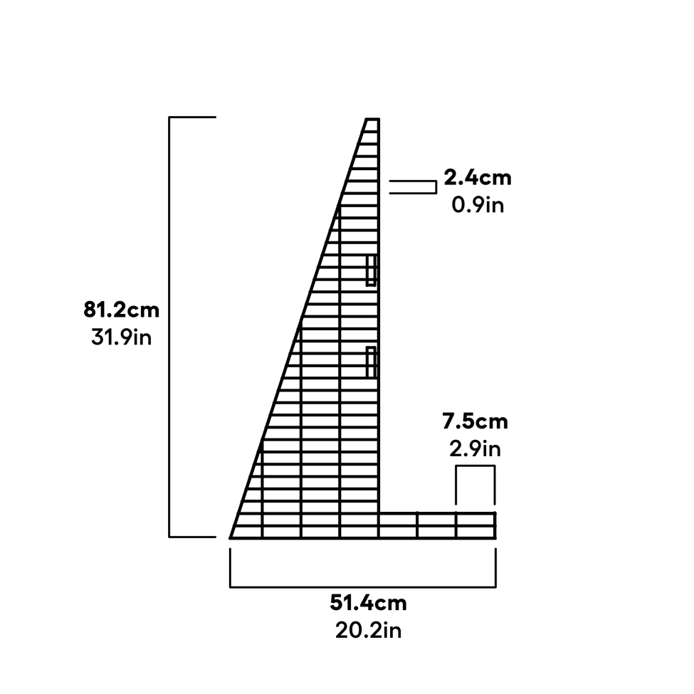Eglu Go Up Run Panel Front Right Dimensions (017.1081)