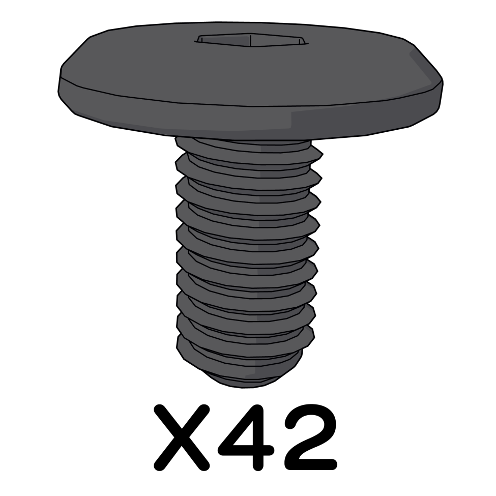 Bolt M6x16mm Black 800.0435 x42