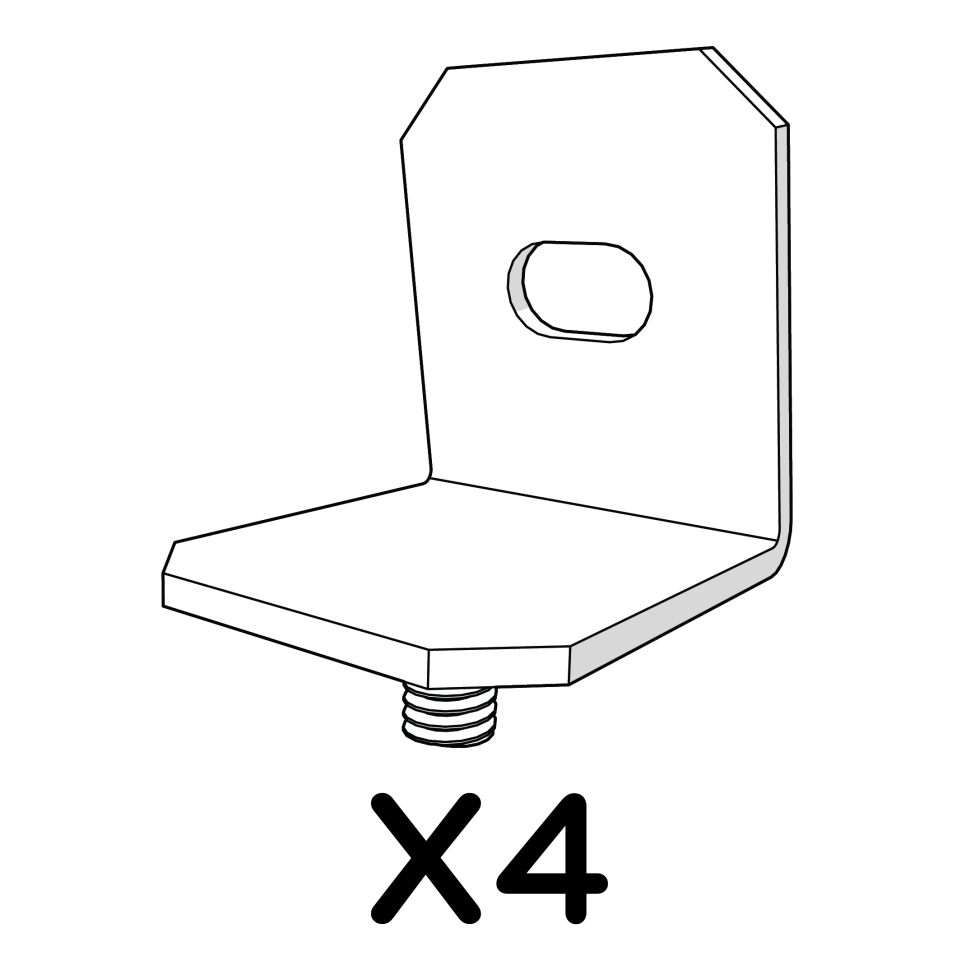 Bracket side panel to frame 114.1100 x4