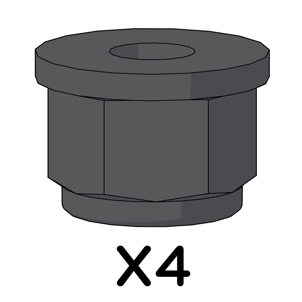 M6 Flange Nylon Lock Nut Black 800.0492 x4