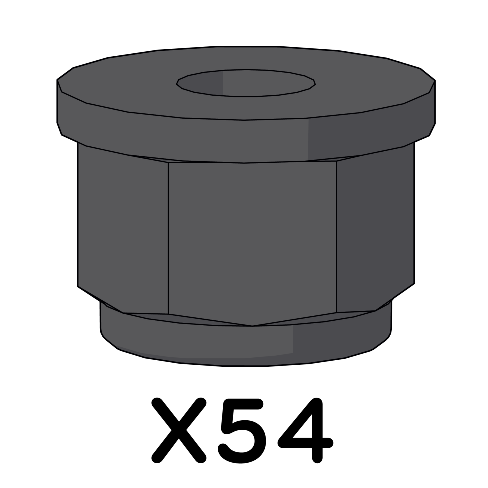 M6 Flange Nylon Lock Nut Black 800.0492 x54