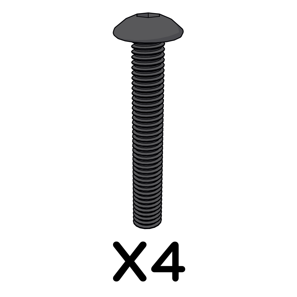 M6x45mm Pozi Hex Bolt 800.0409 x4