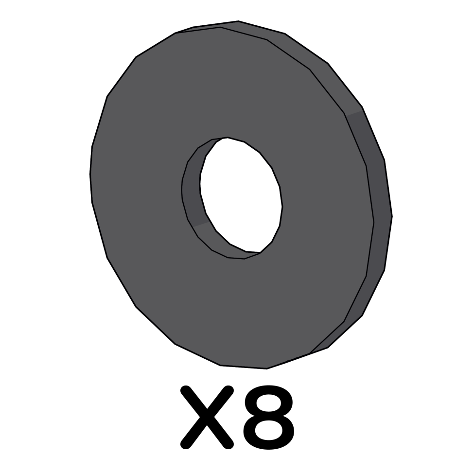 Nylon Washer M6 x19mmx1.6mm 800.0459 x8