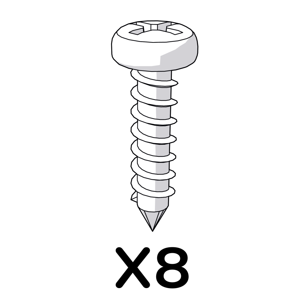 Self Tapping Screw Pozi Pan Stainless Steel 4x12mm 800.0463 x8