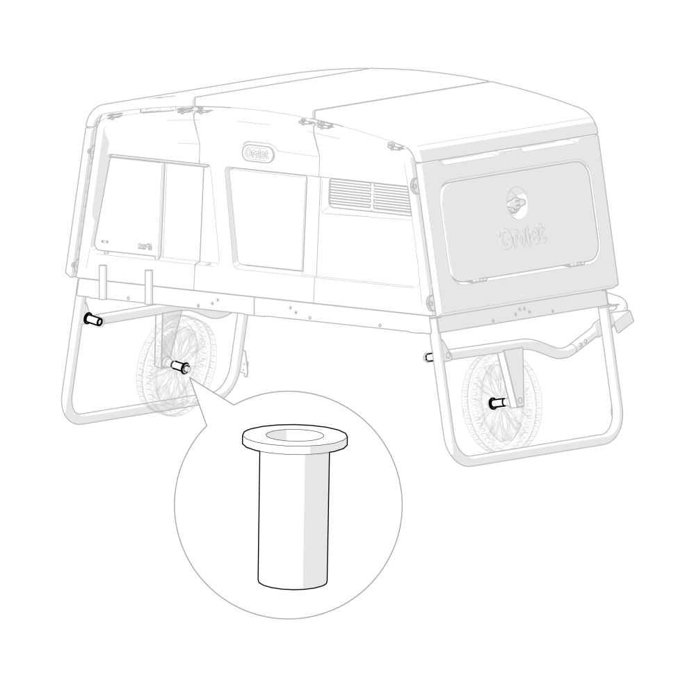 Eglu pro wheel arm collar bearing on Eglu pro chicken coop