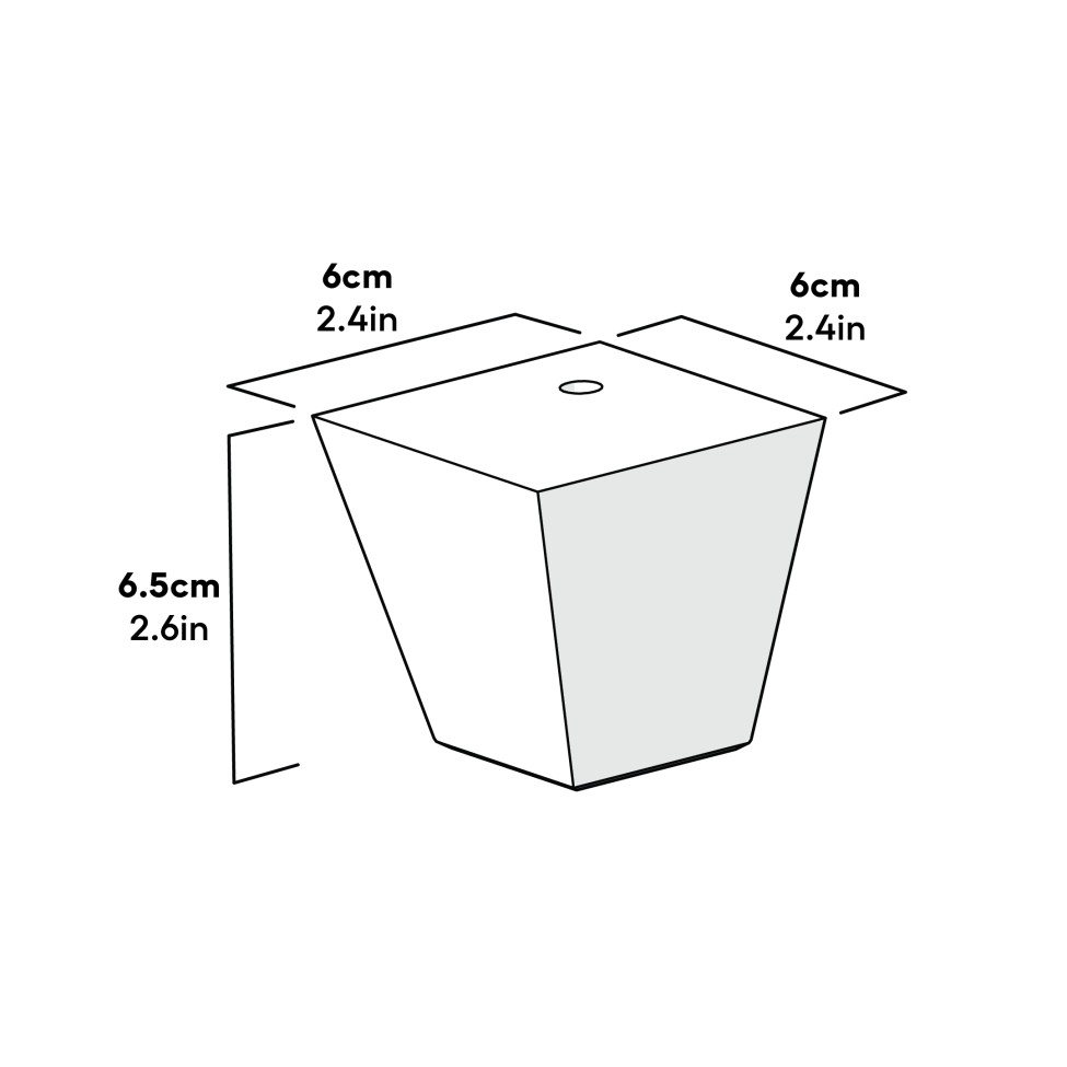 Square angled feet wood h65 dimensions (093.0121)