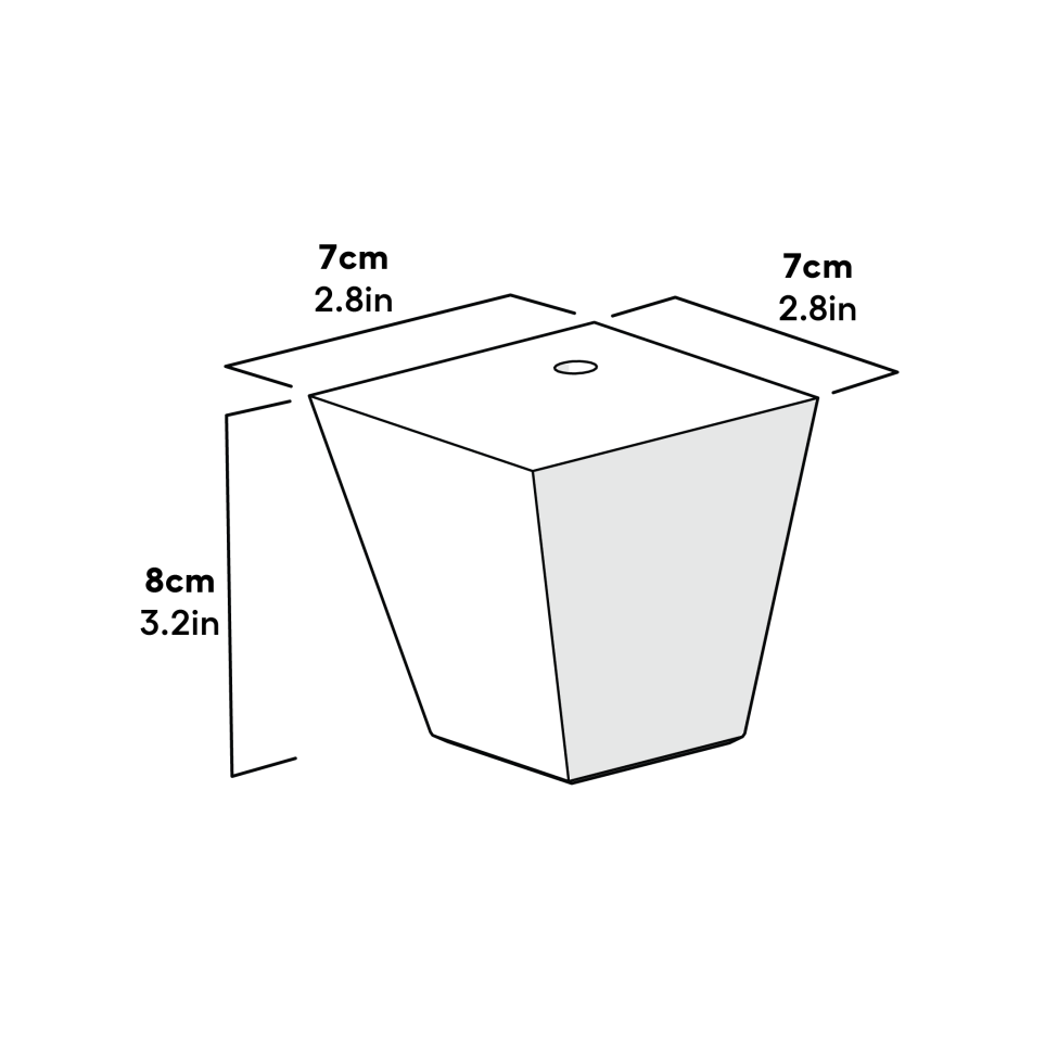 Firkantede vinklede fødder træ h80 dimensioner (093.0122)