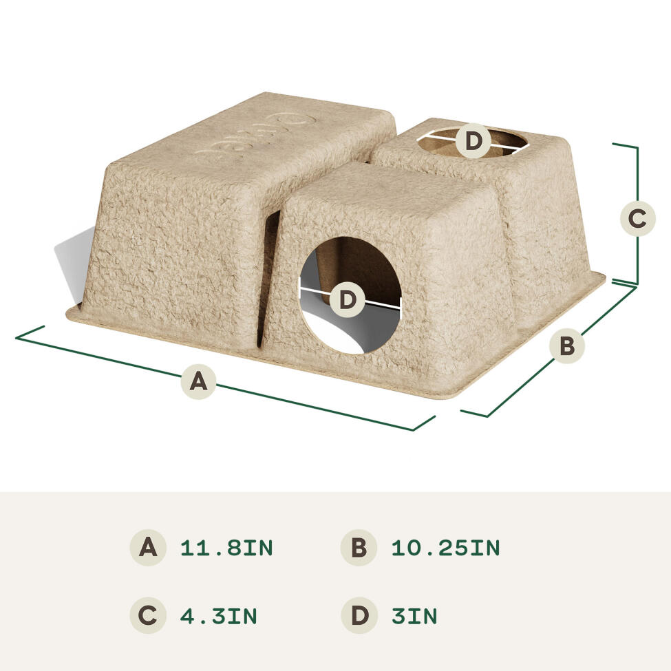Hamster chamber hide dimensions (in)