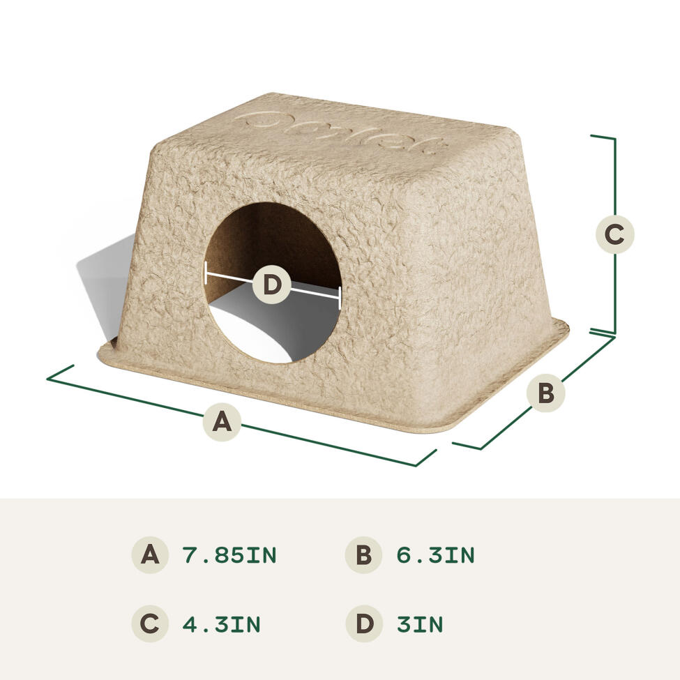 Hamster hide dimensions (in)