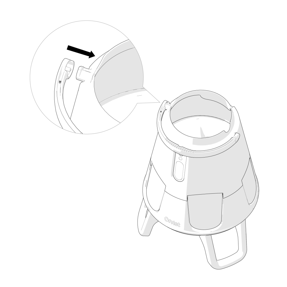 How to attach the Smart Chicken Feeder handle - step 2