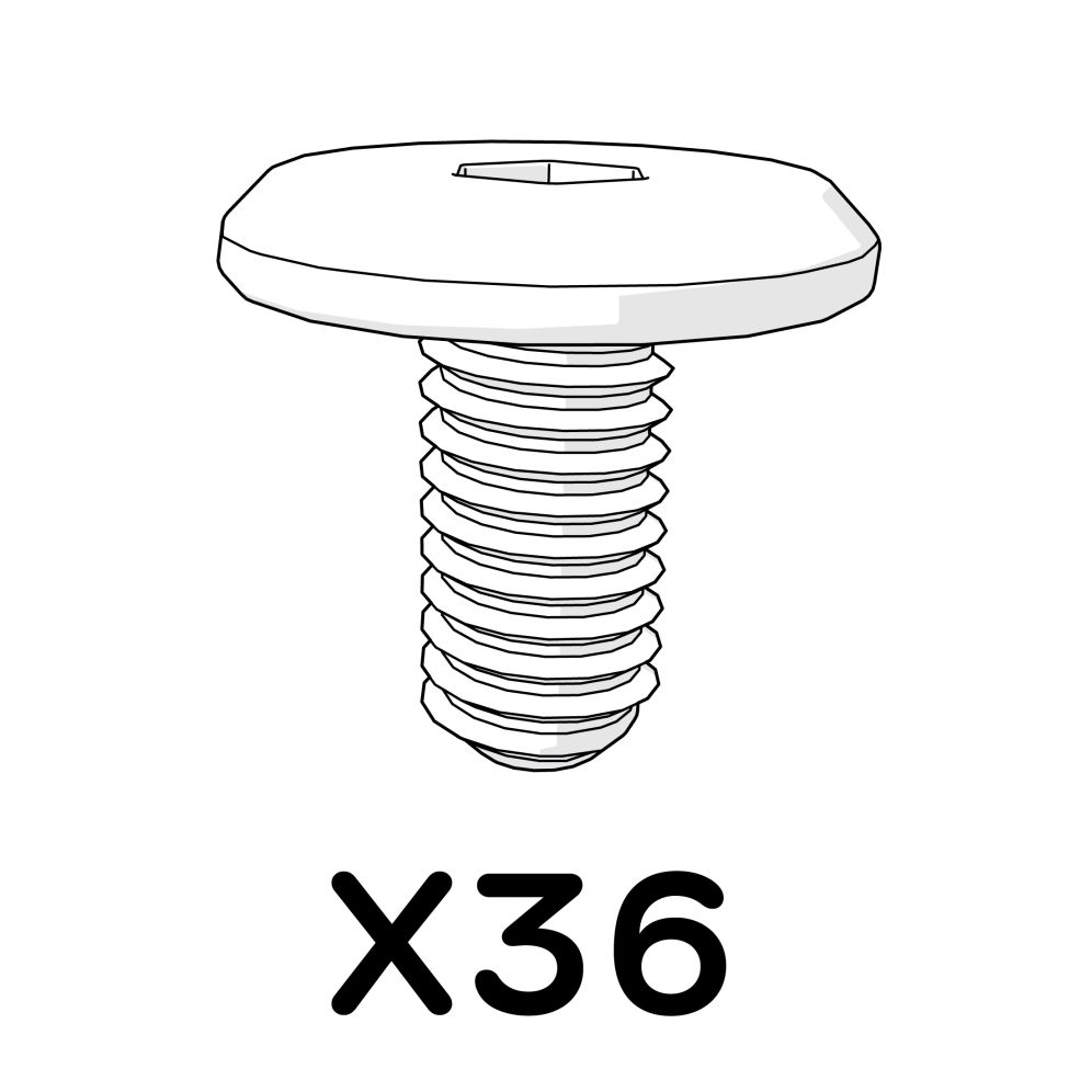 M6 x 16mm bout zwart (800.0435) x36