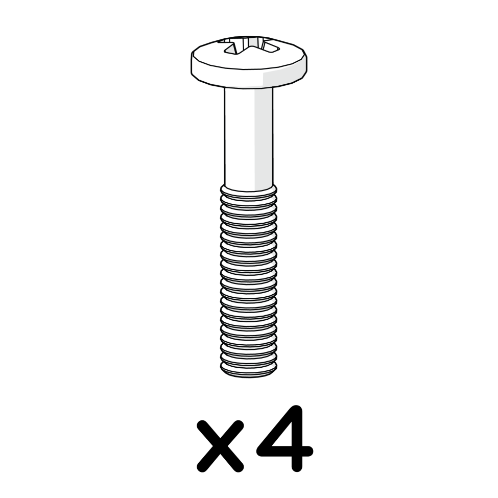 Machine Screw Captive Pozi Pan M3x16mm - Pack of 4