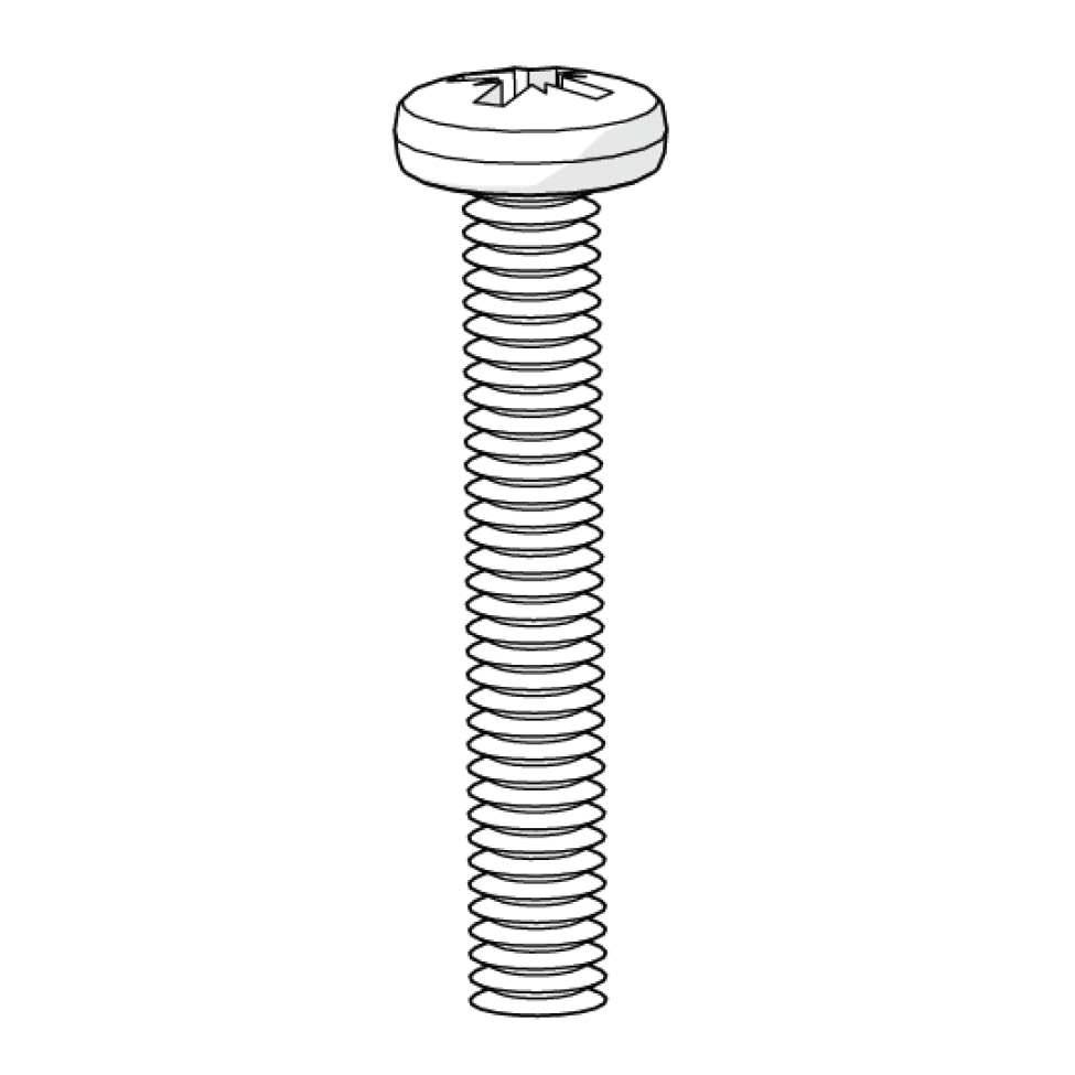 Machine Screw M4x0.7x25mm PZ#2 Pozi Pan (800.0007)