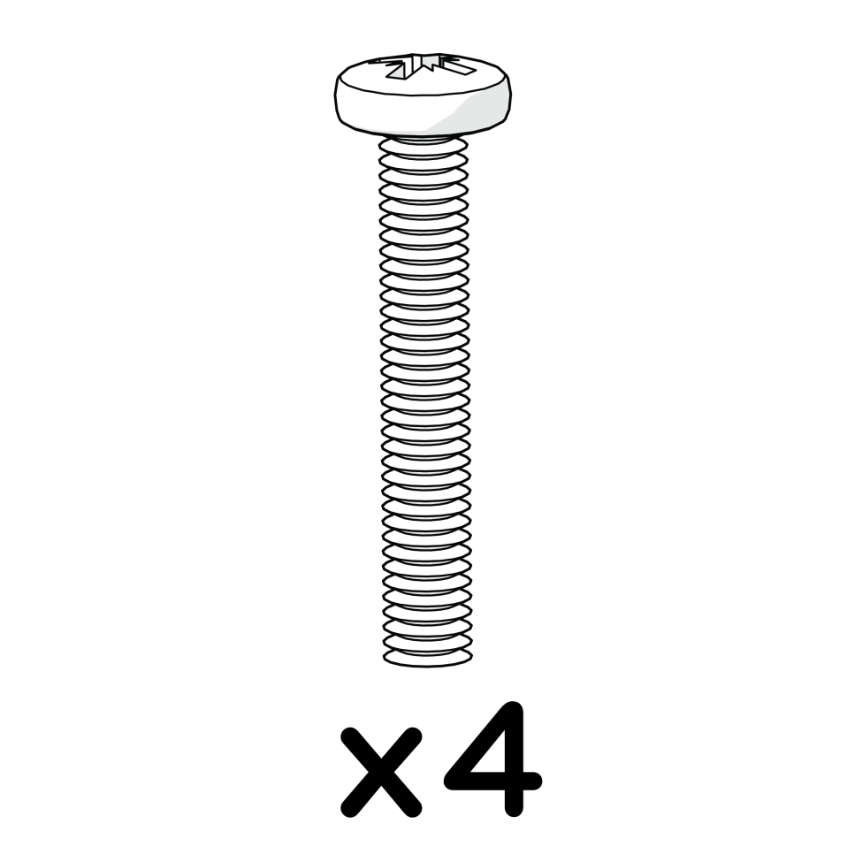 Machine Screw M4X0.7x25mm PZ#2 Pozi Pan 800.0007 x4