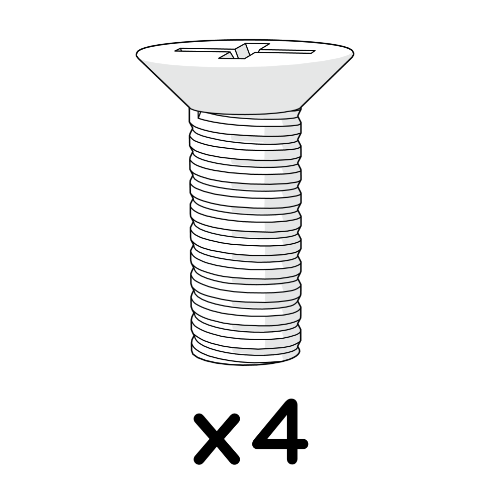 Maskinskruv m4 x 9 mm försänkt (800.0441)