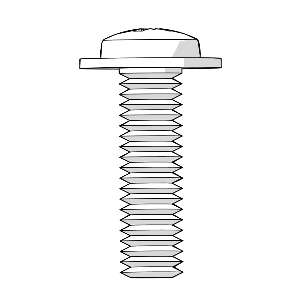 Machine Screw M6x1.0.20mm Flange Head Pozi Pan (800.0059)