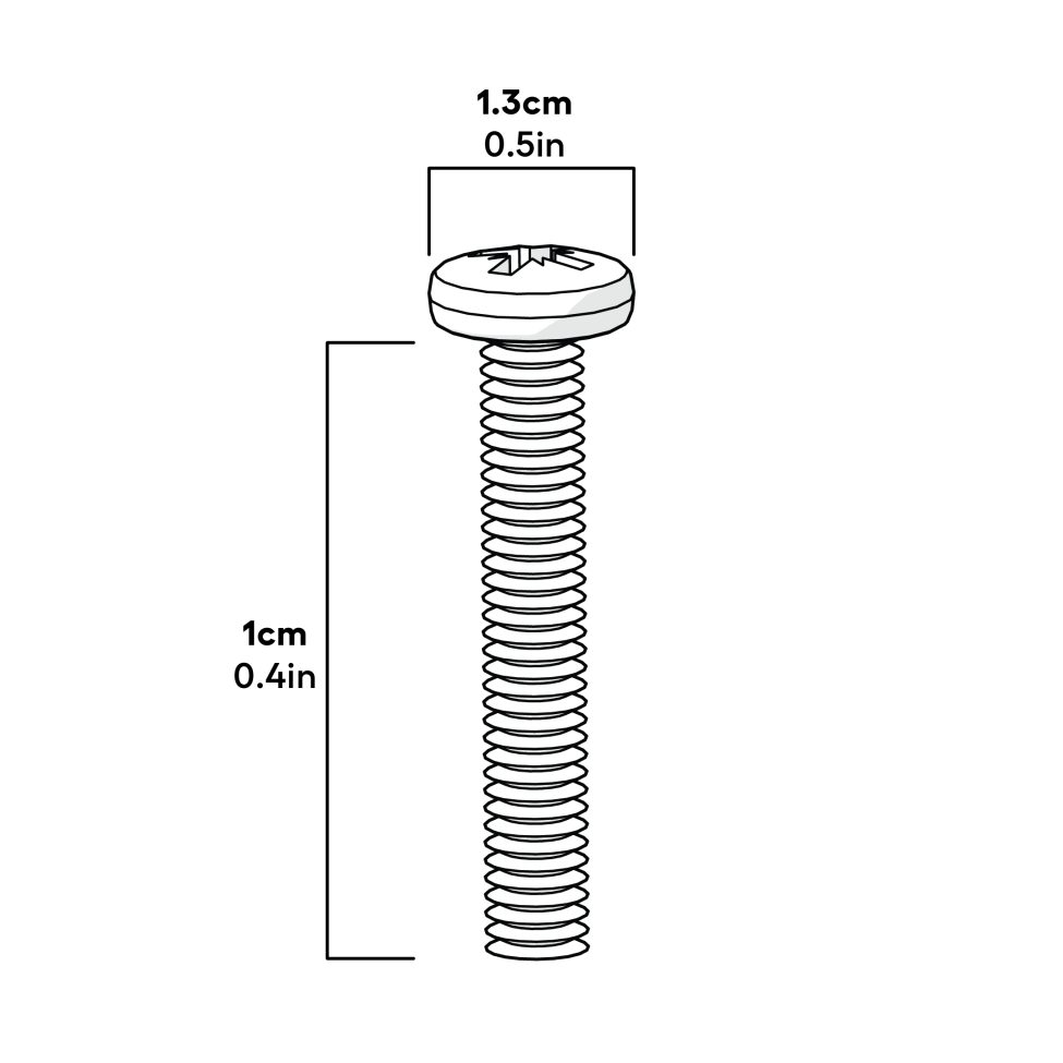Machine Screw M6x40mm Pozi Pan - Pack Of 10 Dimensions