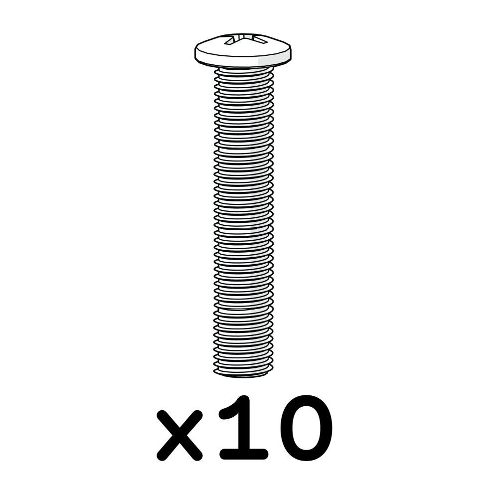 Machine Screw M6x40mm Pozi Pan - Pack Of 10