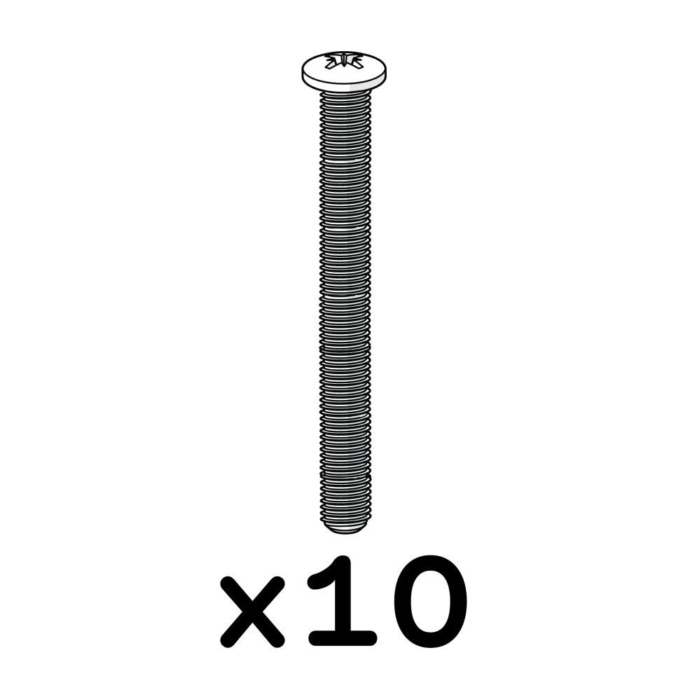 Machine Screw M6x70mm Pozi Pan - Pack Of 10