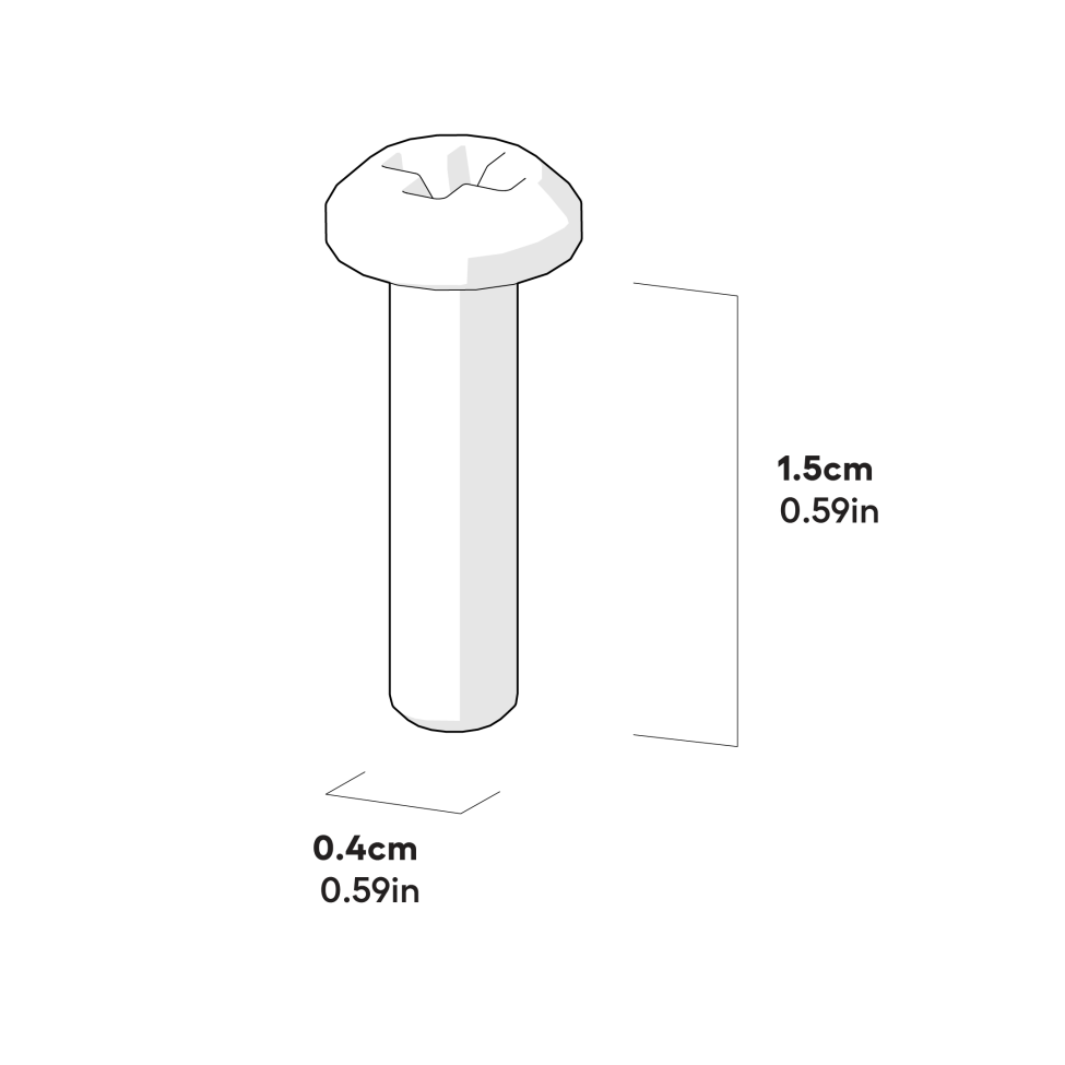 Maskinskruv pozi pan m4 x 16mm - förpackning med 4 st mått