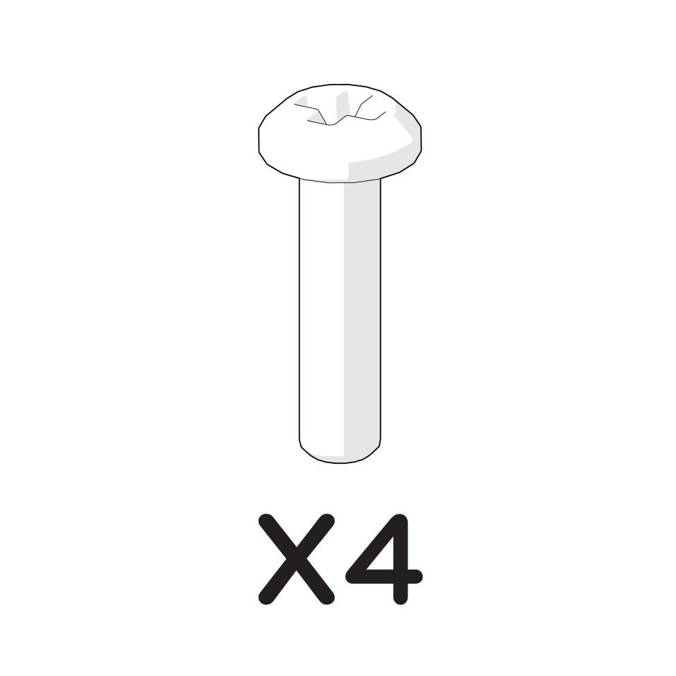 Maskinskruv pozi pan m4 x 16mm - förpackning med 4 st