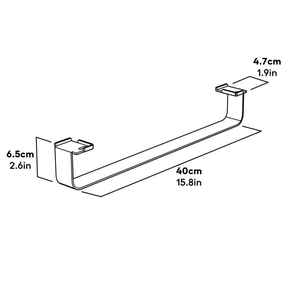 Metalskinneben 24 sort dimensioner (093.0170)