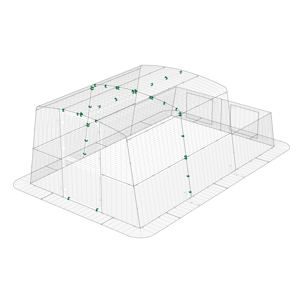 Mighty clip e on Eglu pro run extension